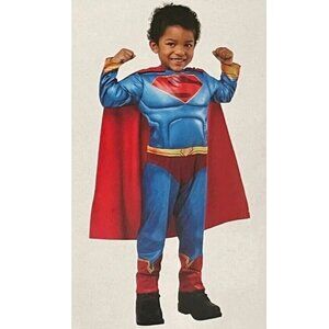 Toddler Boys DC League of SUPER PETS SUPERMAN Muscle Costume Cape Size 4T NWT